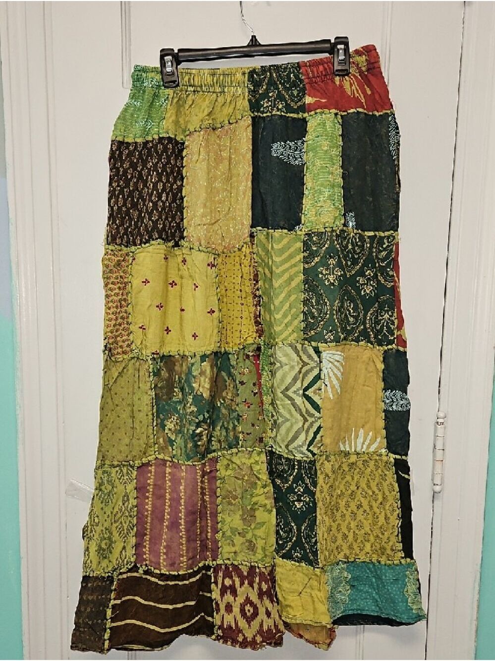 Patchwork Wide Leg Pants - Multicolor - Picture 8 of 9